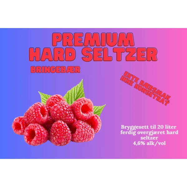 Premium Hard Seltzer Bringebær 20L