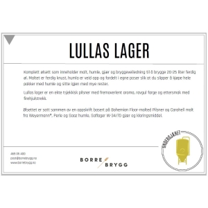 Lullas lager Tsjekkisk Pils allgrain 25L