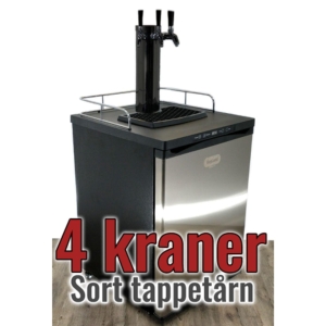 Series X Kegerator 4 kran - sort tårn